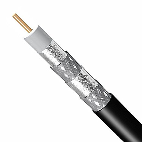 1000ft QUAD SHIELD SOLID COPPER CORE RG6 CABLE 18AWG 3Ghz 75 Ohm CL2 FOR IN-WALL INSTALLATION UL ETL CM RATED INDOOR / OUTDOOR CERTIFIED. UV PROTECTED PVS JACKET HDTV, DIRECTV, DISH NETWORK, ANTENNA