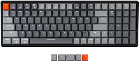 Keychron K4 Hot Swappable Mechanical Gaming Keyboard RGB Backlit, 96% Layout Bluetooth Wireless/USB Wired Computer Keyboard with Gateron Red Switch Aluminum Frame for Mac Windows Gamer PC-Version 2