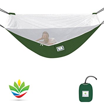 Mosquito Free Hammock Bliss - Portable Bug Free Hammock - 100" Rope Per Side Included - Ideal For Camping, Backpacking, Kayaking & Travel