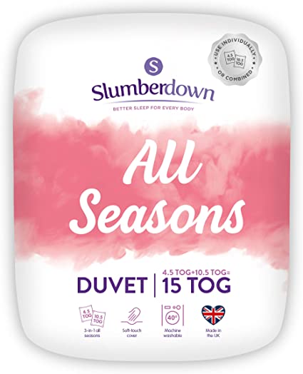 Slumberdown 15 tog Combi Duvet All Seasons King Size, White