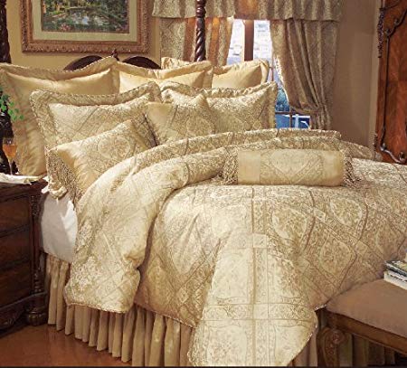 9 Piece Cal King Gold Imperial Comforter Set