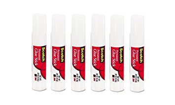 Scotch 3M Permanent Glue Sticks, Clear, Non-toxic, Acid-free, Each 0.28 oz, 6...