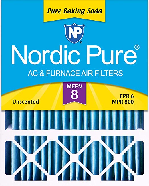 Nordic Pure 20x25x5 (4-3/8 Actual Depth) Pure Baking Soda Honeywell/Lennox Replacement AC Furnace Air Filter Box of 1