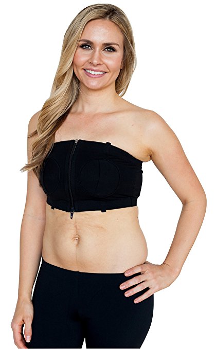 Simple Wishes D Lite Hands Free Breast Pump Bra, Black, X-Small/Large