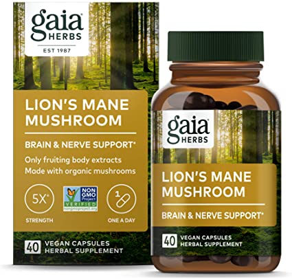 Gaia Herbs Lion's Mane Mushroom, 40-Count