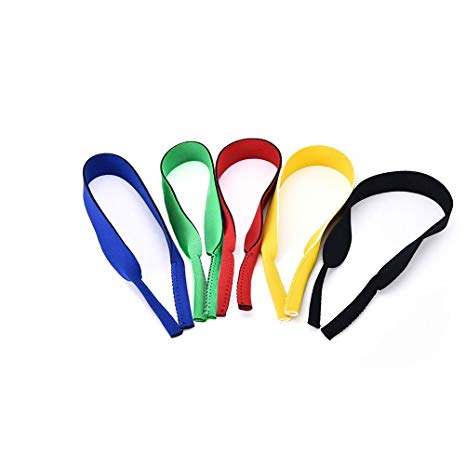 Teemico 5 Pack Neoprene Elastic Eyeglass and Sunglass Retainer Strap Band Eyewear Holder Strap Head Band Floater Cord