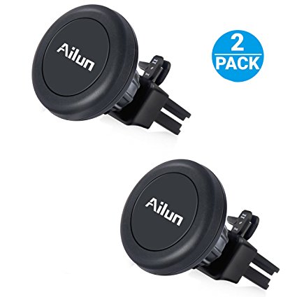 Car Phone Mount,Magnet Key Holder,by Ailun,Air Vent Magnetic Holder(2Packs),Universal for iPhone X/8/8Plus/7,Samsung S9/S9 ,S8/S8  S7/S7 Edge,Google,LG,HTC and More Devices[Black]