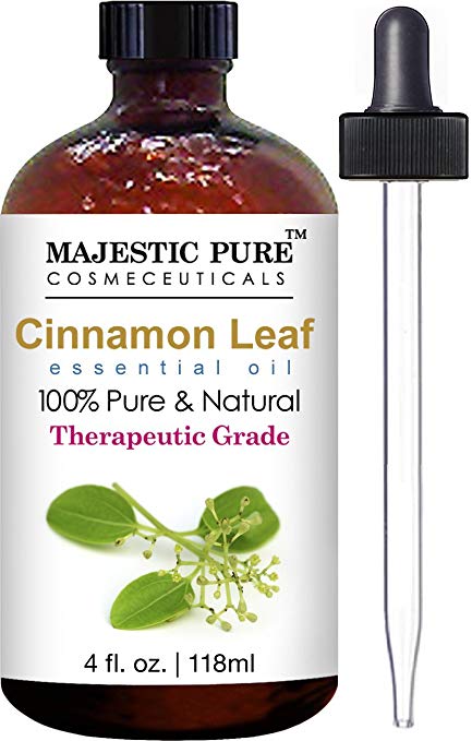 Cinnamon Essential Oil From Majestic Pure Extracted From Leaves Pure and Natural Therapeutic Grade 4 fl oz