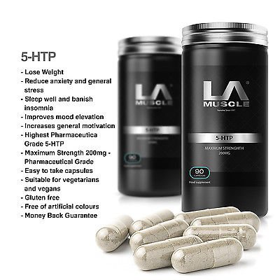 LA Muscle 5-HTP Maximum Strength 200mg 90 Capsules. Weight loss and better sleep within days, maximum strength 200mg Pharmaceutical Grade and Improves mood and reduces anxiety. Lifetime Money Back Guarantee, Risk Free Purchase