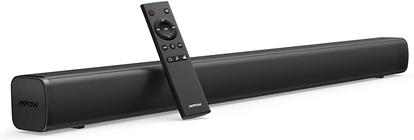 Mpow Soundhot B6 Home Theater Soundbar, Bluetooth 5.0 TV Soundbar, Optical/AUX/RCA, Remote Control, Wall Mountable