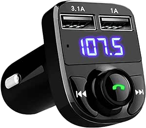 bluetooth car adapter, FM transmitter bluetooth car, bluetooth transmitter, car bluetooth transmitter, Car Charger Dual USB Charging, Hands-Free Calling, Music Player Supports TF Card & USB Disk.