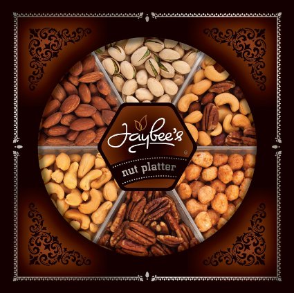 Jaybee's Gourmet Nut Gift Tray (Extra Large) Elegant Design, Top Quality Nuts, Vegetarian Friendly and Kosher Certified