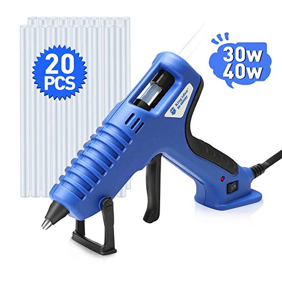 Hot Glue Gun,Kingsdun 30/40W Dual Power Hot Melt Glue Gun Kit with 20 PCS Glue Sticks, High Temp & Over-Heating Protection for Arts & Crafts, Quick Repairs & DIY Projects