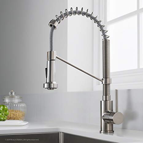 Kraus KPF-1610SS Bolden Single Handle 18" Commercial Kitchen Faucet, Stainless Steel