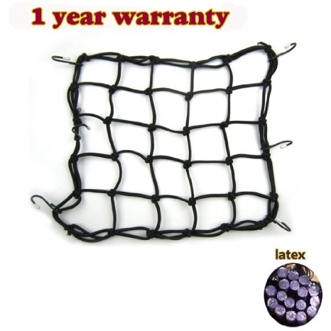 STREAMLED Super Strong Stretch Heavy-duty 15 Cargo Net for Motorcycle ATV - Stretches to 45 with Iron Hooks