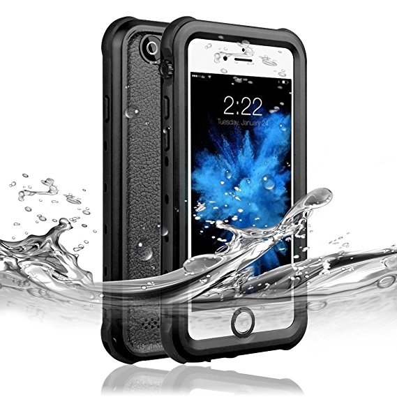Redpepper Waterproof Case for iPhone 6 Plus/6s Plus, IP68 Certified Drop Resistant Full Sealed Underwater Protective Cover, Shockproof, Snowproof and Dirtproof for Outdoor Sports (Black)