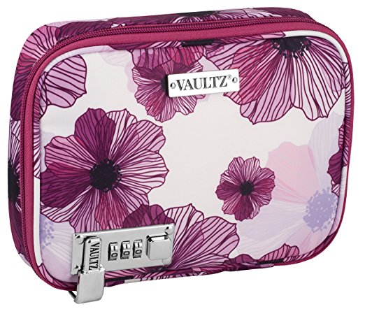 Vaultz Everyday Case, 2 x 8.5 x 6.5 Inches, Purple Floral (VZ03750)