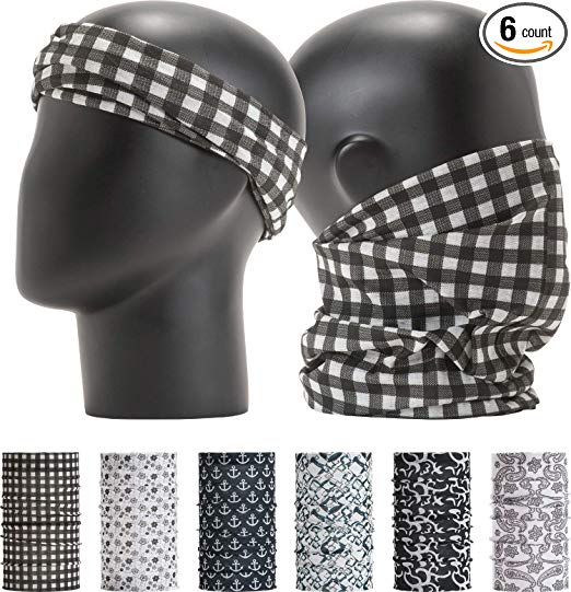 LEEVO Pattern Bold Headwear Scarf Boho Headband Wrap Shield Neck Gaiter Bandana