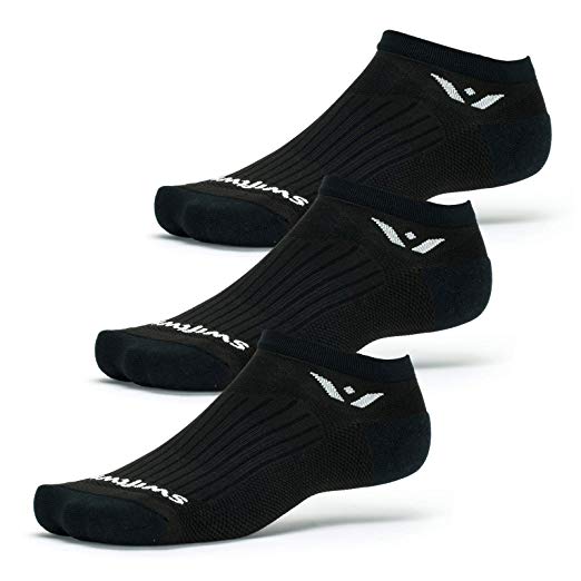 Swiftwick - PERFORMANCE ZERO (3 Pairs) Running & Golf Socks, Cushioned No-Show