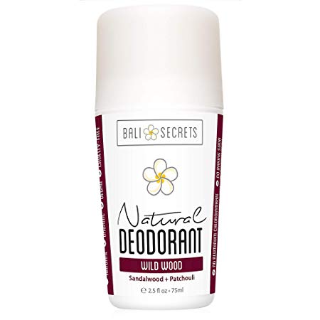 Bali Secrets Natural Deodorant - Organic & Vegan - For Women & Men - All Day Fresh - Reliable Protection - 2.5 fl.oz/75ml [Scent: Wild Wood]