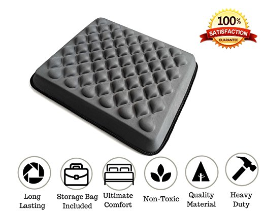 FOMI Heavy Duty Seat Cushion Memory Foam   Cool Gel Coccyx support for Lower Back Pain Relief. #1 Quality Ultimate support for Wheelchair Truck Car Office Chair. Improve Posture