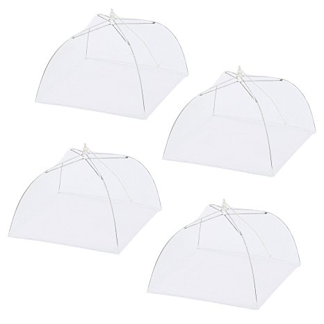 4 Pack of Ipow Pop Up Mesh Screen Food Cover Tent,17 Inches Reusable and Collapsible Outdoor Food Cover,Food Protector Tent Keep Out Flies, Bugs, Mosquitoes