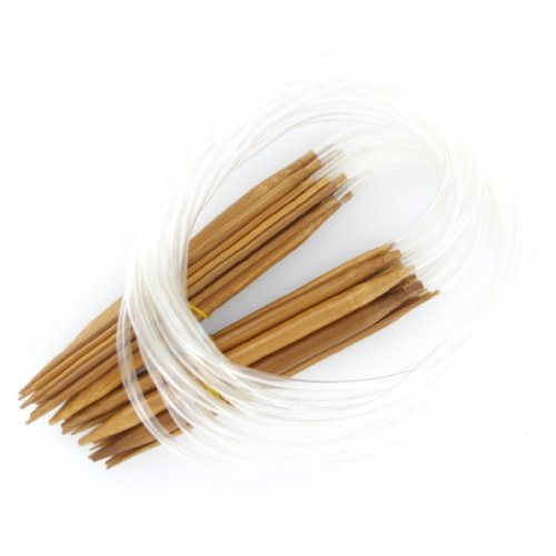 ZXUY 18 Sizes 2.0mm-10.0mm 80cm Bamboo Circular Knitting Needles