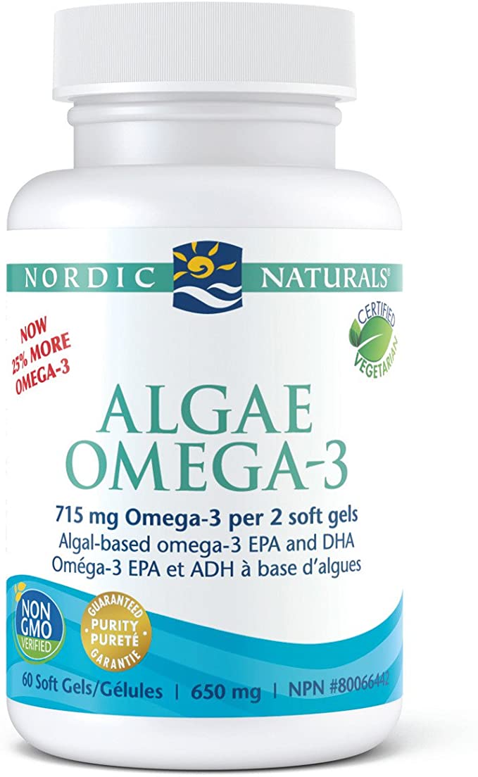 Nordic Naturals Algae Omega - Vegetarian Omega-3 Supplement for Eye Health, Heart Health, and Optimal Wellness, 60 Count