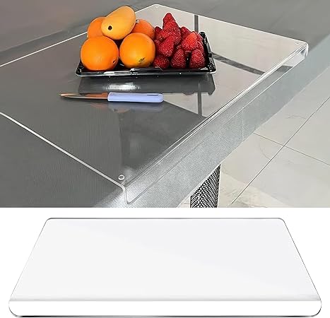 24 x 18 inch Clear Cutting Board for Kitchen with Lip with Non Slip, Acrylic Chopping Board With Lip for Kitchen Counter Countertop Protector Home Restaurant