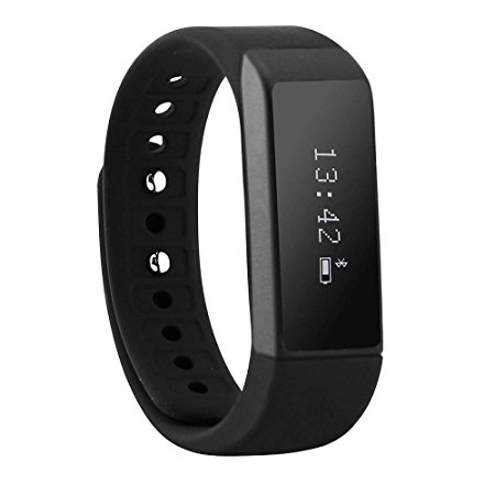 Witmood Smart Bracelet Bluetooth Sport Wristband Pedometer Watch Fitness Tracker Activity for iPhone Samsung IOS Android (Black)