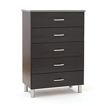 South Shore Furniture, Cosmos Collection, 5 Drawer Chest, Black Onyx and Charcoal