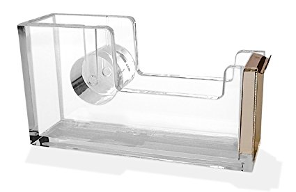 Acrylic & Gold Tape Dispenser by OfficeGoods - A Classic Design to Brighten Up Your Desk and Office