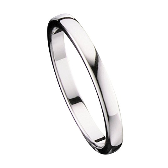 MJ 2mm Tungsten Carbide Classic Wedding Ring Polished Band Thin