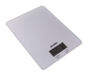 GoodLifeProducts Digital Kitchen Food Weighing Scale, Capacity 0.1oz - 11lb, Weighs In Oz/lb/gm/kg, High Precision, Easy Clean Stainless Surface, 3 Minute Auto Shut Off, Battery Incld, Silver