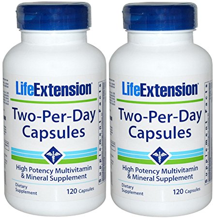 Life Extension Two Per Day Capsules, 120 Count (120 X 2)