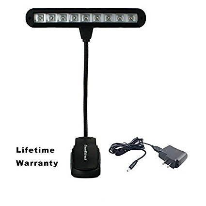 SumDirect Clip-on Rechargeable LED Music Stand Light with Adapter