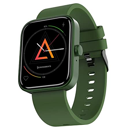 CrossBeats Ignite Spectra Premium Super Retina AMOLED Display smartwatch BT Calling, 1.78” 3D Curved Always on Display Ultra HD Clear View, AI Health Feature, 200 Watch Faces, 15 Days Battery Green