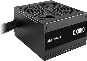 CORSAIR CX650 ATX 650W Netzteil - 80 Plus Bronze Zertifiziert - Geräuscharm - Ummantelte Kabel - Nicht Modular - EU - Schwarz