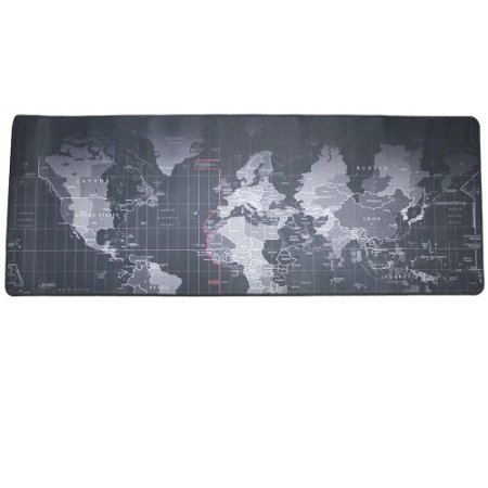 Extended Gaming Mouse Pad,Large Size 31.5*11.8 inches (World Map Edge)