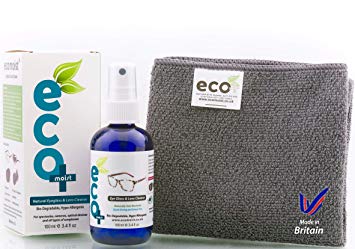 Lens Cleaner Natural Ecofriendly Ecomoist Microfiber Towel Use For Eyeglass Optical UK Product - 100ml