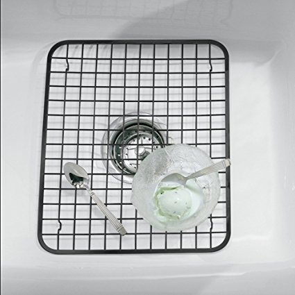 mDesign Kitchen Sink Protector Grid - Regular, Matte Black