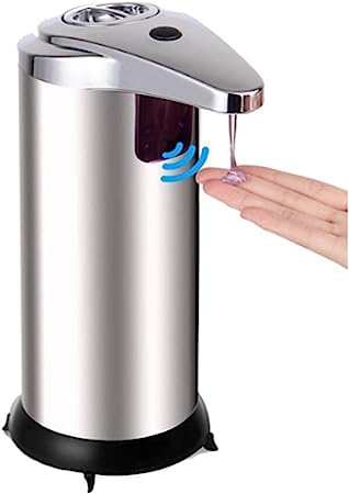OYSRONG Stainless Steel Sensor Soap Dispenser,Automatic IR Infrared Motion Liquid Soap Dispenser for Kitchen Bathroom(Silver)