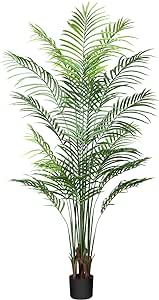 CROSOFMI Artificial Areca Palm Tree 170CM Fake Tropical Palm Plant,Perfect Faux Dypsis Lutescens Plants in Pot for Indoor Outdoor Home Office Garden Modern Decoration Housewarming Gift（1 Pack）