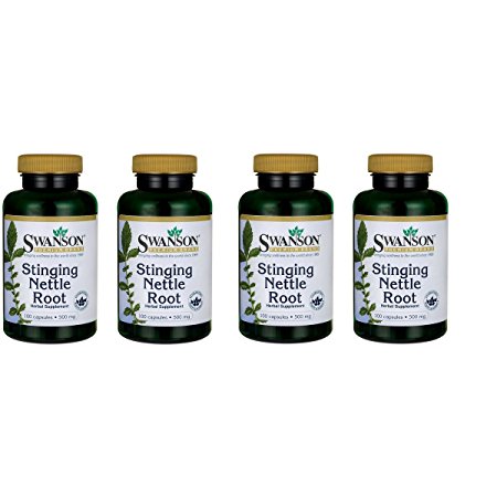 Swanson Stinging Nettle Root 500 mg 100 Caps 4 Pack