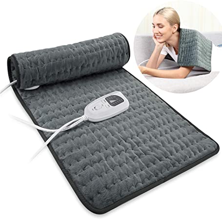 Dekugaa Heating Pad, Electric Heating Pad for Back Pain Muscle Pain Relieve - Dry & Moist Heat Option - Multiple Temp and Timer Settings - Auto Shut Off Function,Size 12" x 24" Hot Heated Pad