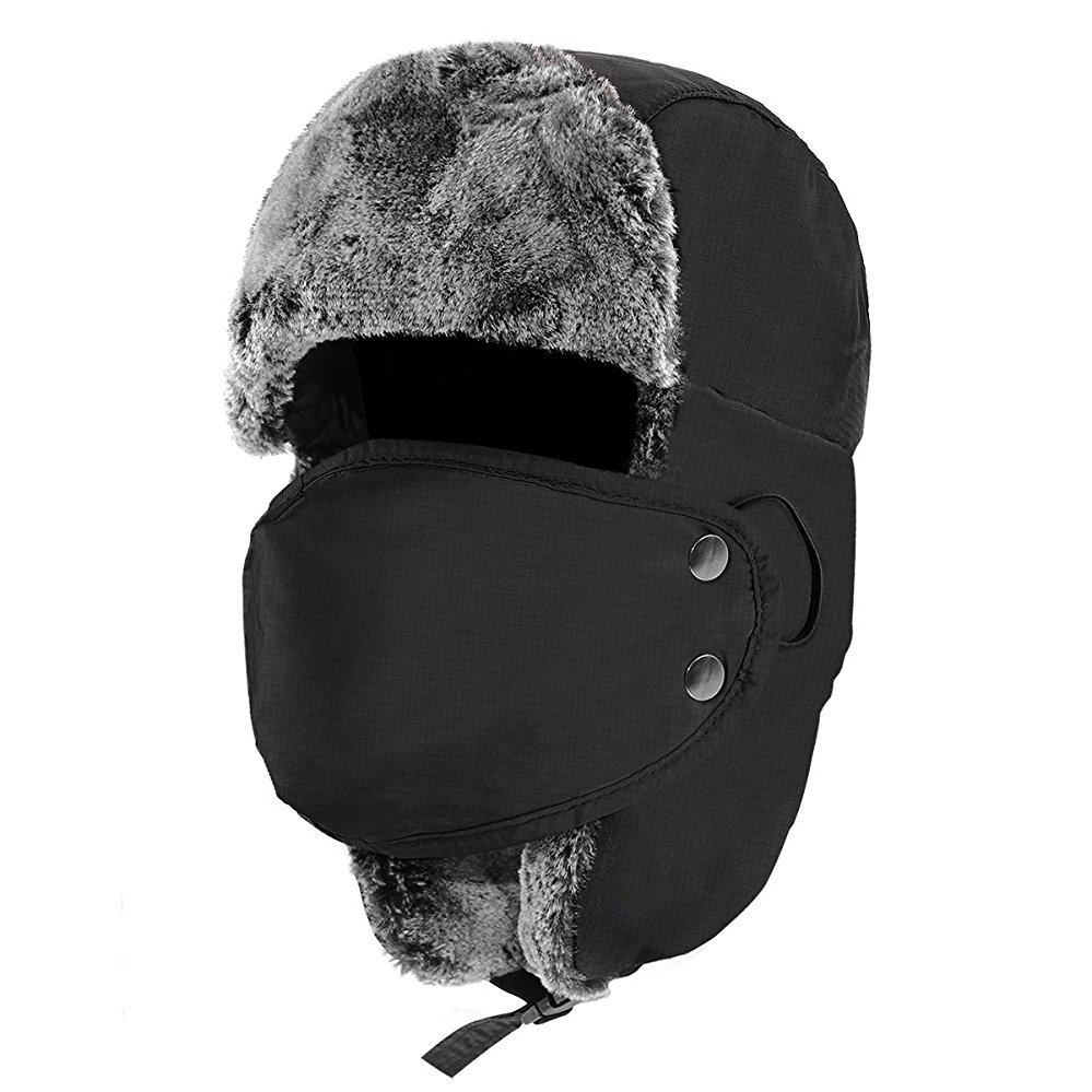 Hippih Winter Trooper Trapper Hat Hunting Ushanka with Windproof Mask Ear Flap