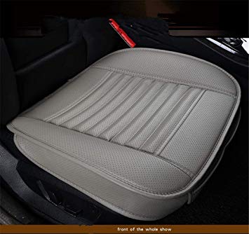 Bamboo Charcoal PU Leather Seat Covers Auto Seat Cushion Pad for Car Front Seats,1 Piece (bamgray)