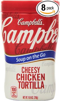 Campbell's Soup on the Go, Cheesy Chicken Tortilla, 10.9 Ounce (Pack of 8)