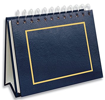 Pioneer Photo Albums 50 Pocket Spiral Bound Leatherette Mini Photo Album Easel for 4 by 6-Inch Prints, Navy Blue