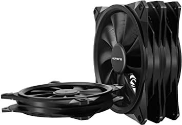 upHere 140mm Long Life Computer Case Fan, Low Noise High Airflow PC Cooling Fan - 3 Pack (Black) 14BK3-3